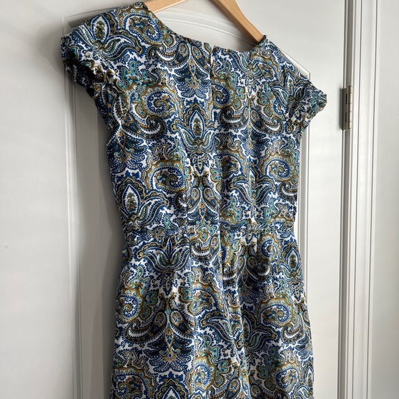 J. Crew peacock blue paisley dress - Picture 6 of 7